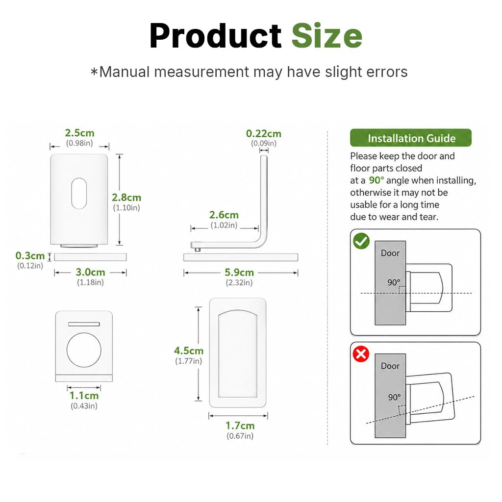 HASTHIP Magnetic Floor Door Stop with Low-Profile Design, Strong Magnet and Black Finish for Home and Office