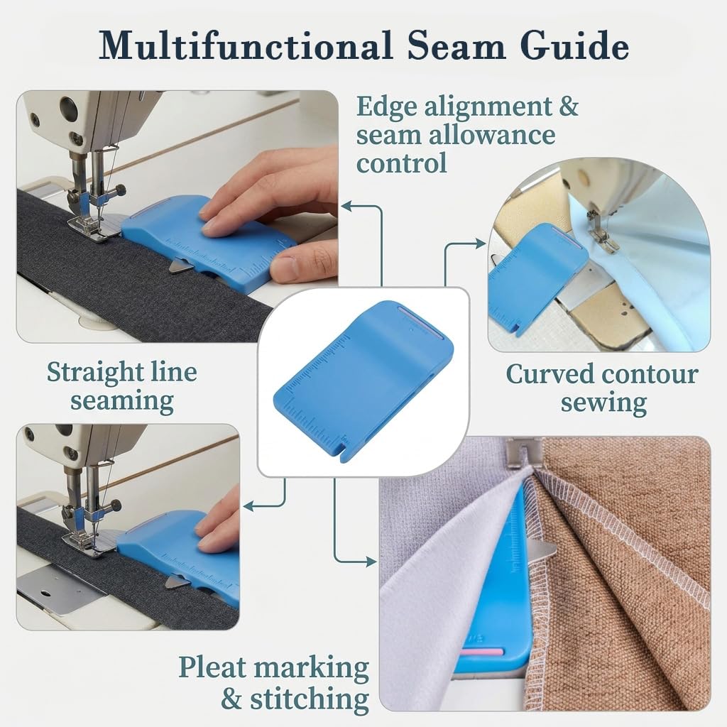 HASTHIP Magnetic Sewing Machine Seam Guide with Dual Scale and Retractable Seam Ripper