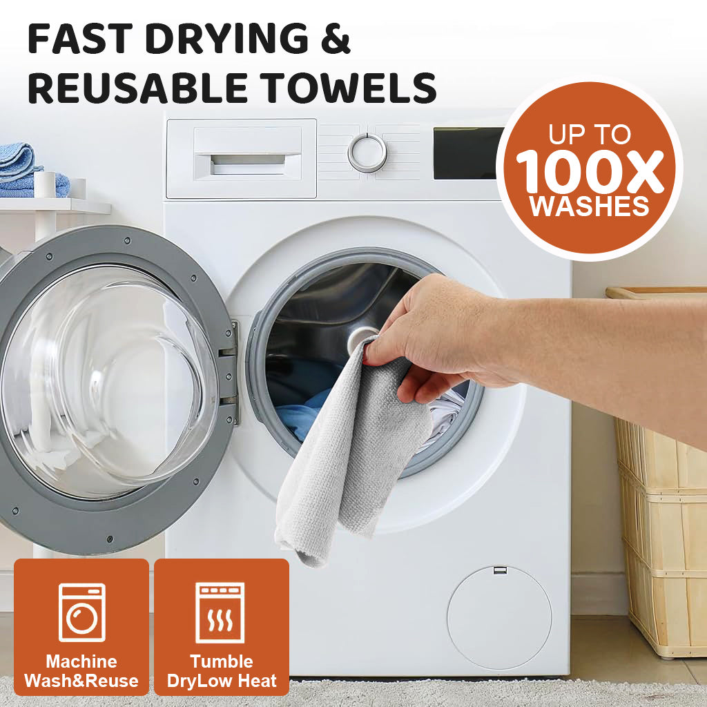 HASTHIP® Microfiber Cleaning Cloth Multipurpose Cleaning Cloth Roll Pre-Cut Tear Away Microfiber Cleaning Cloth Roll Kitchen Cloth for Cleaning Highly Absorbent Reusable