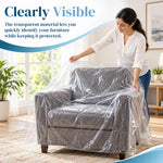 HASTHIP Clear PE Furniture Cover, 120-Micron Shield for Single Sofas, Moving and Storage