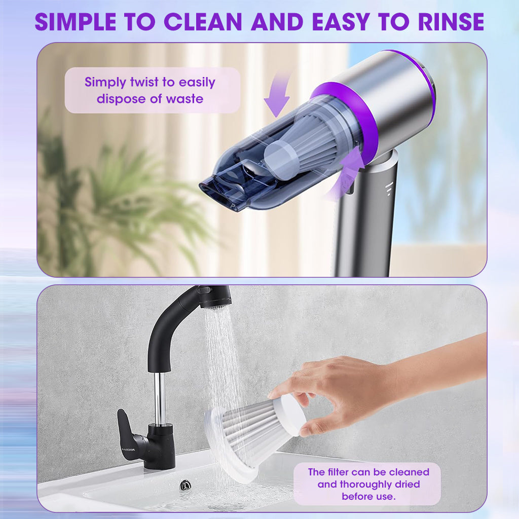 HASTHIP® Handheld Vacuum Cleaner, 3 in1 Computer Vacuum Cleaner, 15000pa Brushless Motor Vacuum Cleaner with 3 Speeds Cordless USBMulti Purpose Vacuum Cleaner for Home, Office, Car Interior
