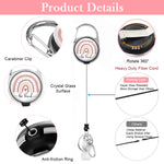 HASTHIP® ID Badge Holder Keyring with Detachable Neck Lanyard 23 inches Retractable Reel Badge Holder Fashion Cute Rainbow Print Multipurpose Retractable Badge Holder for Keys/Badge/Door Cards