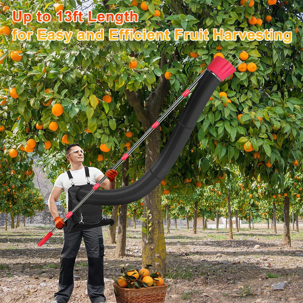 HASTHIP® 13Ft Assembly Fruit Picker with Transfer Channel & One-piece Wearable Fruit Bag Extented Long Handle Fruit Picker New No-drop Fruit Picker Fruit Harvesting Tool for Apple, Mango