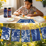 HASTHIP Cyanotype Kit with Two-Component Sensitizer, 20 A5 Sheets and Nature-Print Tools