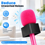 HASTHIP Handheld Microphone Adapter Kit with Cold Shoe Mount, Windscreen and Logo Flag Holder