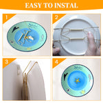 HASTHIP® Spring Plate Hangers for Home Decor Wall Decor Heavy Duty Stainless Steel Golden Spring Plate Hangers for 5.5''-8'' Dia Plates