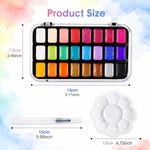 HASTHIP 24 Color Metallic Watercolor Paint Set with Shimmering Solid Pigments and Portable Mandala Case