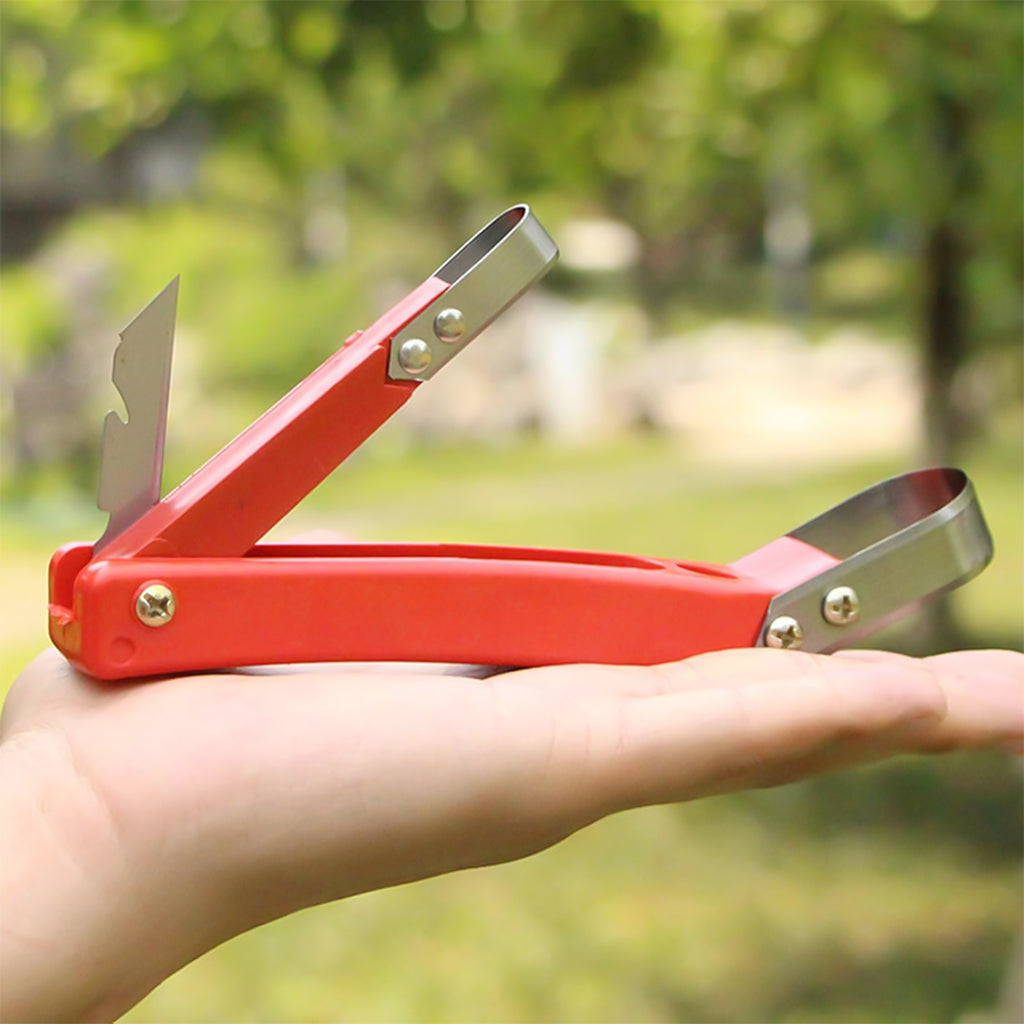 HASTHIP® 2Pcs Tree Draw Debarking Spud Folding Dual End Debarking Tool with Cutter Manganese Steel 3 in 1 Bark Removal Tool