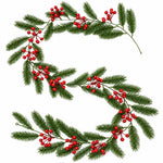 HASTHIP 5.9ft Artificial Pine Christmas Garland with Pine Cones, Flexible Vine and Hanging Rings