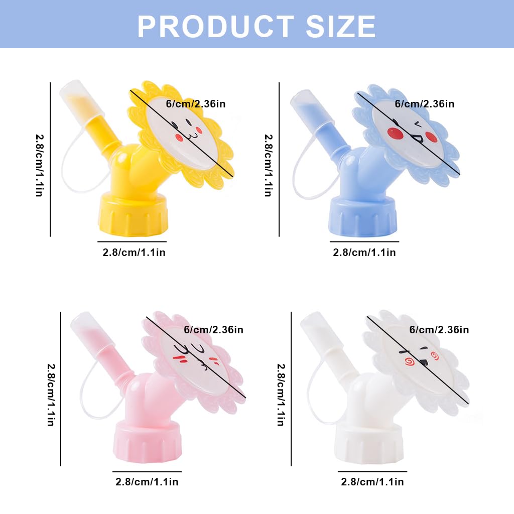 HASTHIP Water Sprinkler 4Pcs for Indoor and Outdoor Plants with Dual Head 2-in-1 Nozzles | Fits Most Reusable Bottles
