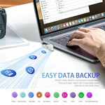 HASTHIP® Pendrive 256GB 4 in 1 Flash Drive with Light-ning, Micro USB, USB A, Type-C Interface Mini Hangable PenDrive for iOS & Android Compatible with iPhone