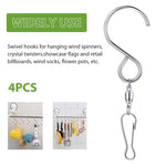 HASTHIP S Hooks for Home Decor with 360 Degree Swivel Loop Buckles Stainless Steel 4Pcs Set