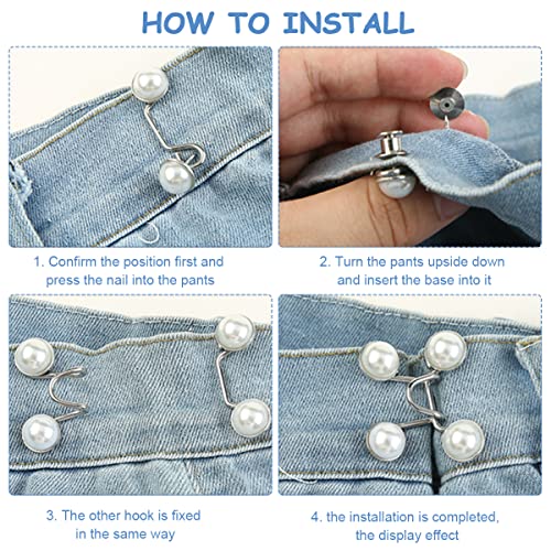 HASTHIP® 4Pcs Jeans Pins Adjustable