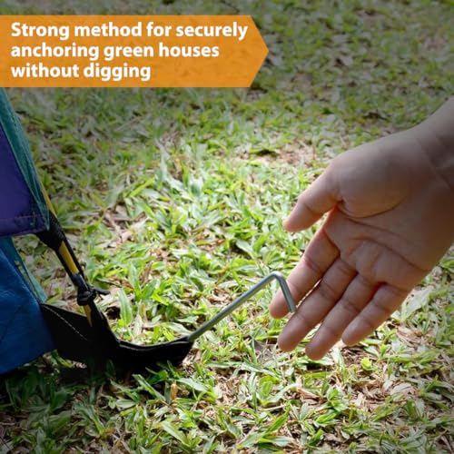 HASTHIP® 10 Pack Tent Stakes 6.7 Inches for Camping L-Shaped Ground Nail Heavy Duty Iron Galvanizing Accessories Fixed Tent 3PCS