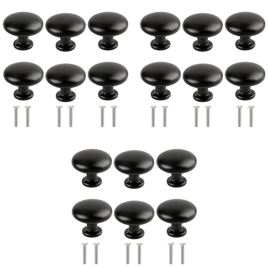 HASTHIP dresser knobs for cabinets and drawers featuring 18pcs 30mm matte black aluminum design