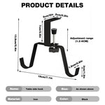 HASTHIP Desk Mount Bag Hook for Office and School featuring Twin Hook Metal Design | No Drill Clamp Organizer