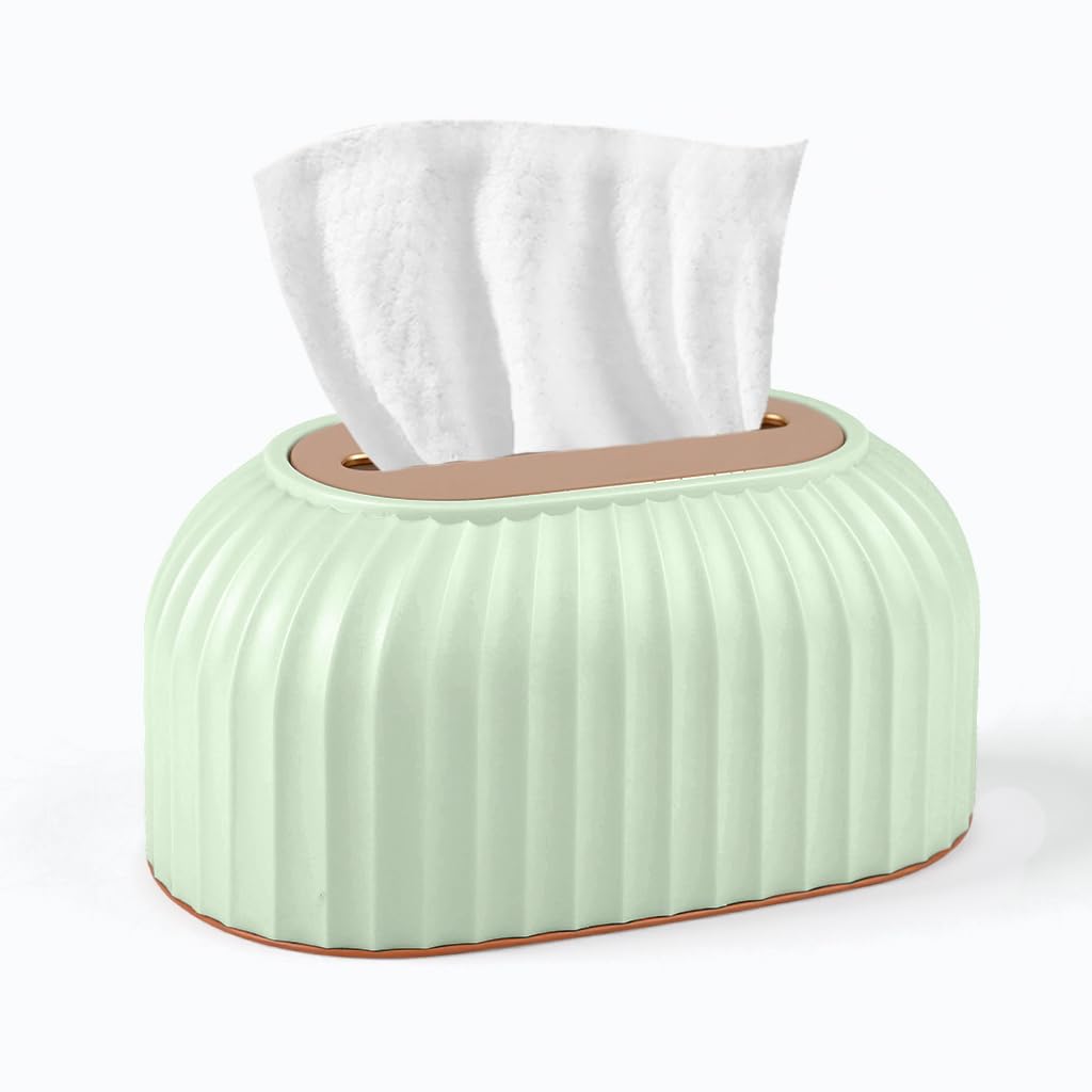 HASTHIP® ZIBUYU Soporte Automático de Caja de Pañuelos con Resorte - Dispensador de Toallas de Papel para Auto y Escritorio, para Uso Facial, Ideal para Oficina, Hogar y Restaurantes (Verde)