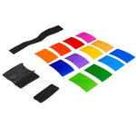 HASTHIP Flash Color Gel Filter Set for Canon Nikon Yongnuo | 12pcs with Velcro Holder