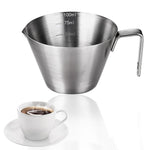 HASTHIP® 100ml Stainless Steel Espresso Measuring Cup with Handle, Dual Spout V-Nozzle Small Coffee Milk Pitcher for Kitchen, Oil, Liquid, and Barista Use