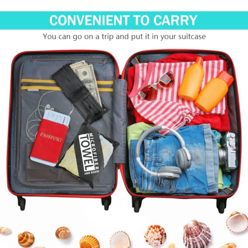 HASTHIP® Beach Wear for Women Men Quick Dry Fitness Beach Towel Blanket with Storage Mesh Bag Beach Print Sandproof Swimsuit Cover Up Beach Mat Lightweight Beach Outfits