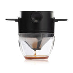 HASTHIP® Filtro de Café Reutilizable con Doble Malla y Base Integrada,Cafetera Pour Over de Acero Inoxidable 304 y Plástico Grado Alimentario,Plegable Ecológica Fácil Usar Limpia