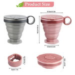 HASTHIP Collapsible Cup for Travel and Camping 220ml with Lids and Handles | Food Grade Silicone