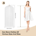 HASTHIP Garment Bags for Storage featuring Full Zipper Clear Cover 55 Inch | 5 Pack