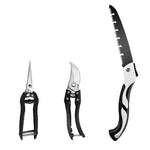 HASTHIP Gardening Scissors Set for Trimming and Pruning with Spring Mechanism | 3Pcs Alloy Steel Tools Featuring Safety Lock