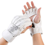 HASTHIP® Guantes de Boxeo de Alto Rendimiento,Guantes Kickboxing y MMA para Hombre y Mujer,Entrenamiento Media Dedo Resistentes para Saco Sparring(L)