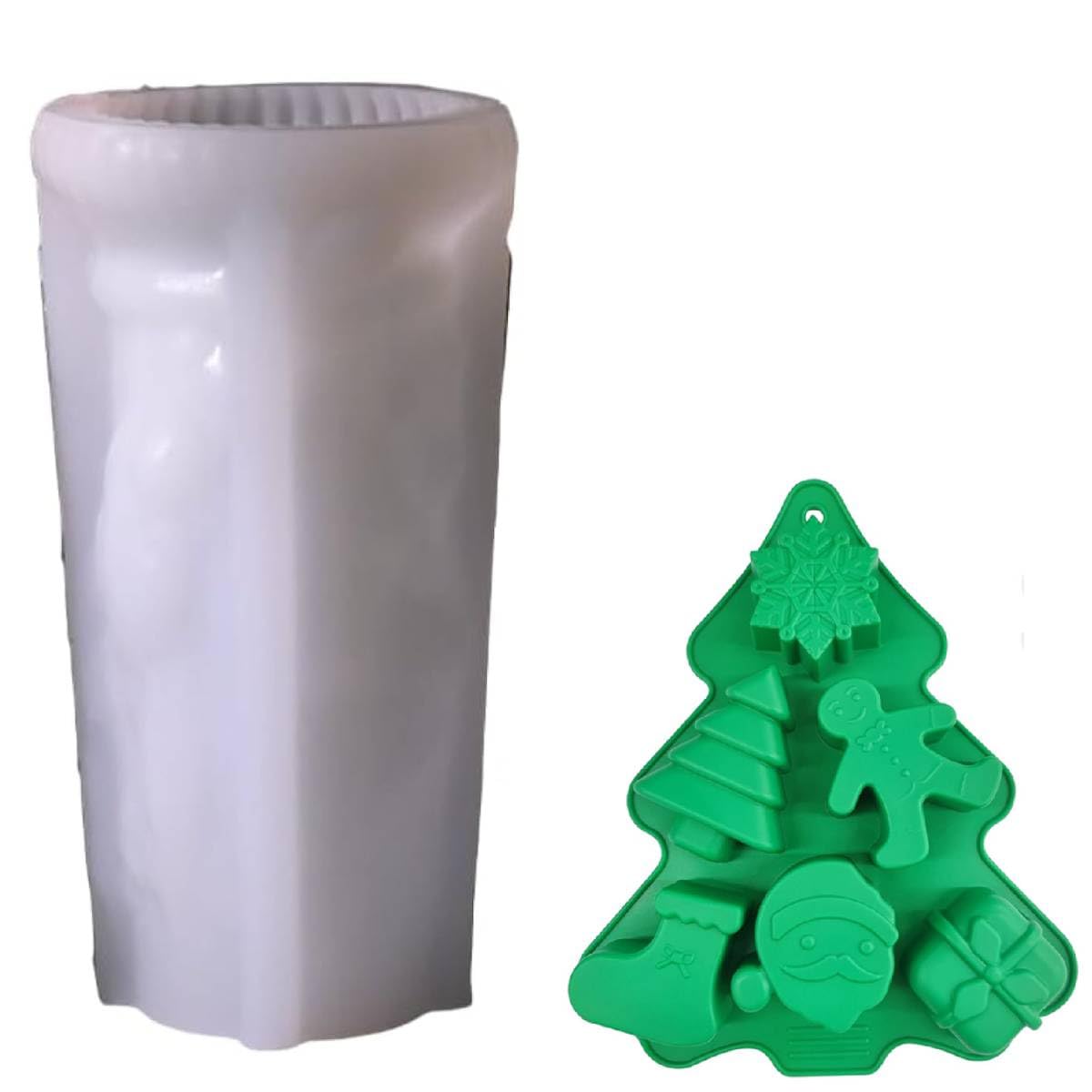 HASTHIP Cylindrical Candle Mold for DIY 3D Resin Wax Candles featuring Silicone Embossed Design