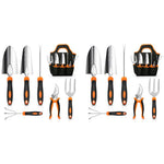 HASTHIP Gardening Tools Set of 14PCS for Home Planting with Ergonomic Handles | Stainless Steel and Tote Bag