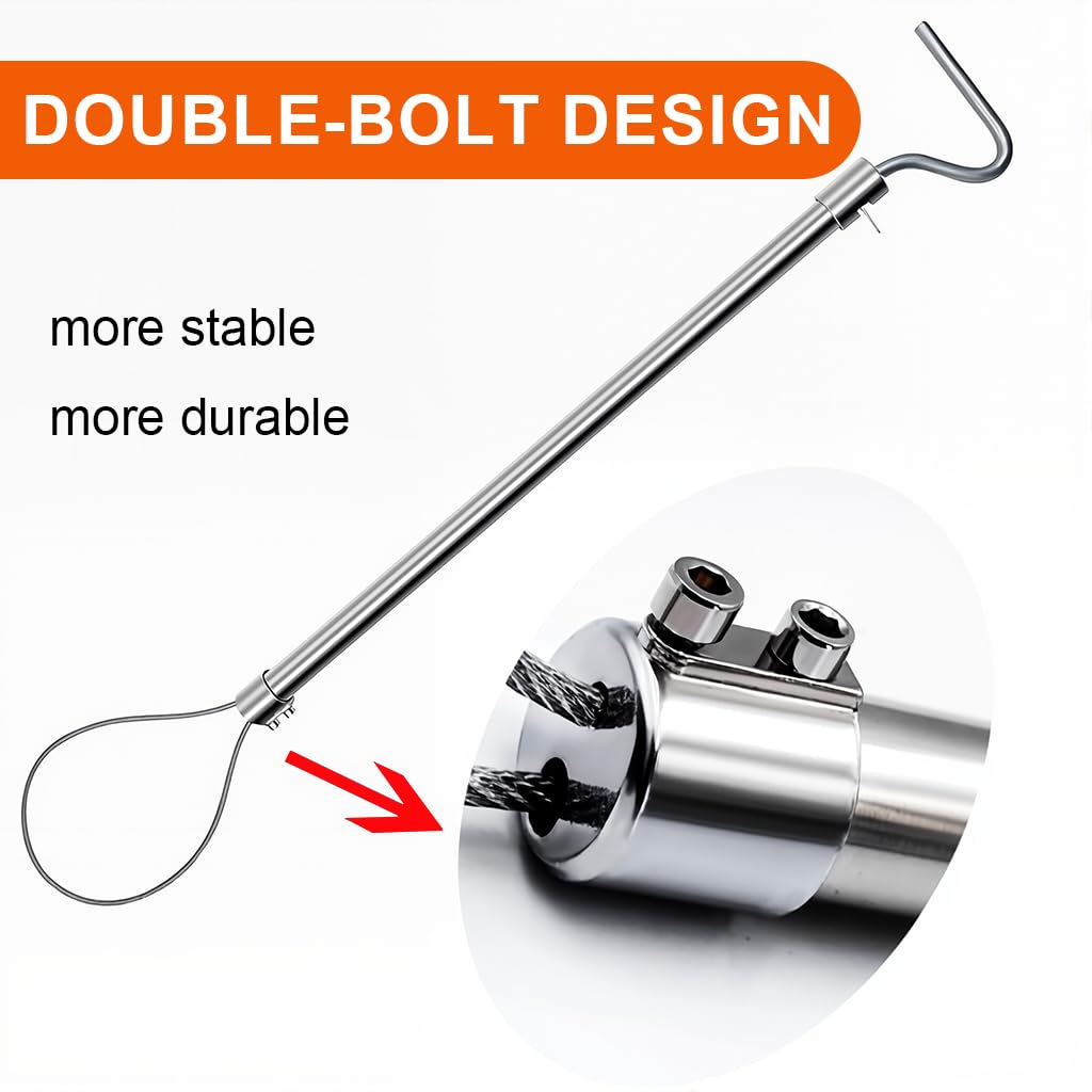 HASTHIP Animal Control Catch Pole with 66cm Adjustable Steel Cable Loop and 26in Design | Humane Stainless Steel Tool for Dogs Goats and Small Livestock