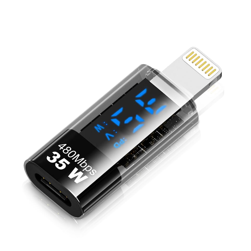 USB C to Light-ning to Adapter with LED Display,