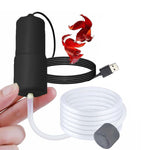 HASTHIP® Bomba de Aire USB Silenciosa para Acuario,Mini Bomba de Oxígeno Portátil con Accesorios para Peceras,Acuarios Nano y Transporte Peces
