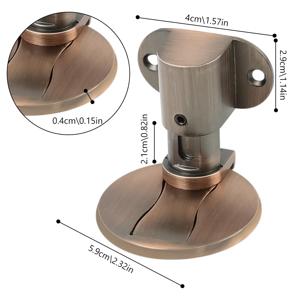 HASTHIP Magnetic Door Stopper for Bedroom and Bathroom featuring Adjustable No Drill Mount | Zinc Alloy Vintage Finish