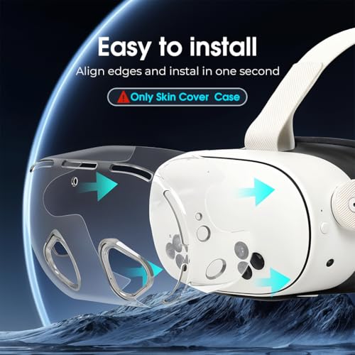 HASTHIP® Skin Cover for Meta Quest 3s VR Headset Fashion Transparent TPU Protector Cover Snug-fit Anti-scratch VR Headset Cover, For Meta Quest 3S VR Accessories, Only Cover