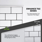 HASTHIP Peel and Stick Wall Molding for Mirror Frames and Ceilings 10Ft White Vinyl Strip featuring Self Adhesive Waterproof Design