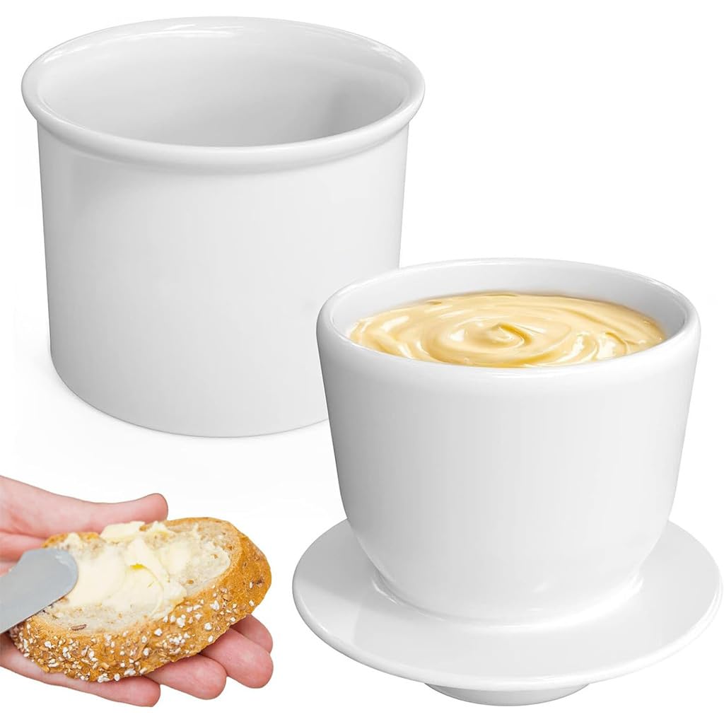 HASTHIP Butter Crock for Countertop Storage featuring 2 in 1 Lid Design and Ceramic Lid | Elegant Kitchen Gift