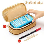 HASTHIP® Nylon Large Capacity Pencil Case Durable Storage Multiple Compartment Double Zipper Portable Pouch for College Student Teen 22X11Cm Khaki Black 2PCS