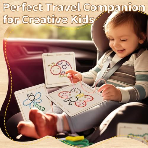 HASTHIP® Insect Themed Sewing Kit for Kids, Montessori Bug Lacing Toys Ages 3-5, Fine Motor Skills Educational Threading Board with Butterfly Design, Preschool Science Learning Toy Gift