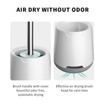 HASTHIP Silicone Toilet Brush Set for Bathroom with 17cm Long Handle and Ventilated Holder | Flexible Bristles Cleaner