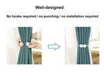HASTHIP Magnetic Curtain Tiebacks for Bedroom featuring Strong Magnet and Pearl Design | 2PCS White