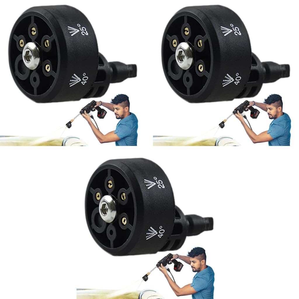 HASTHIP Car Pressure Washer Nozzle 3Pcs with 6 Spray Modes and Rotational Adjustment for Cleaners