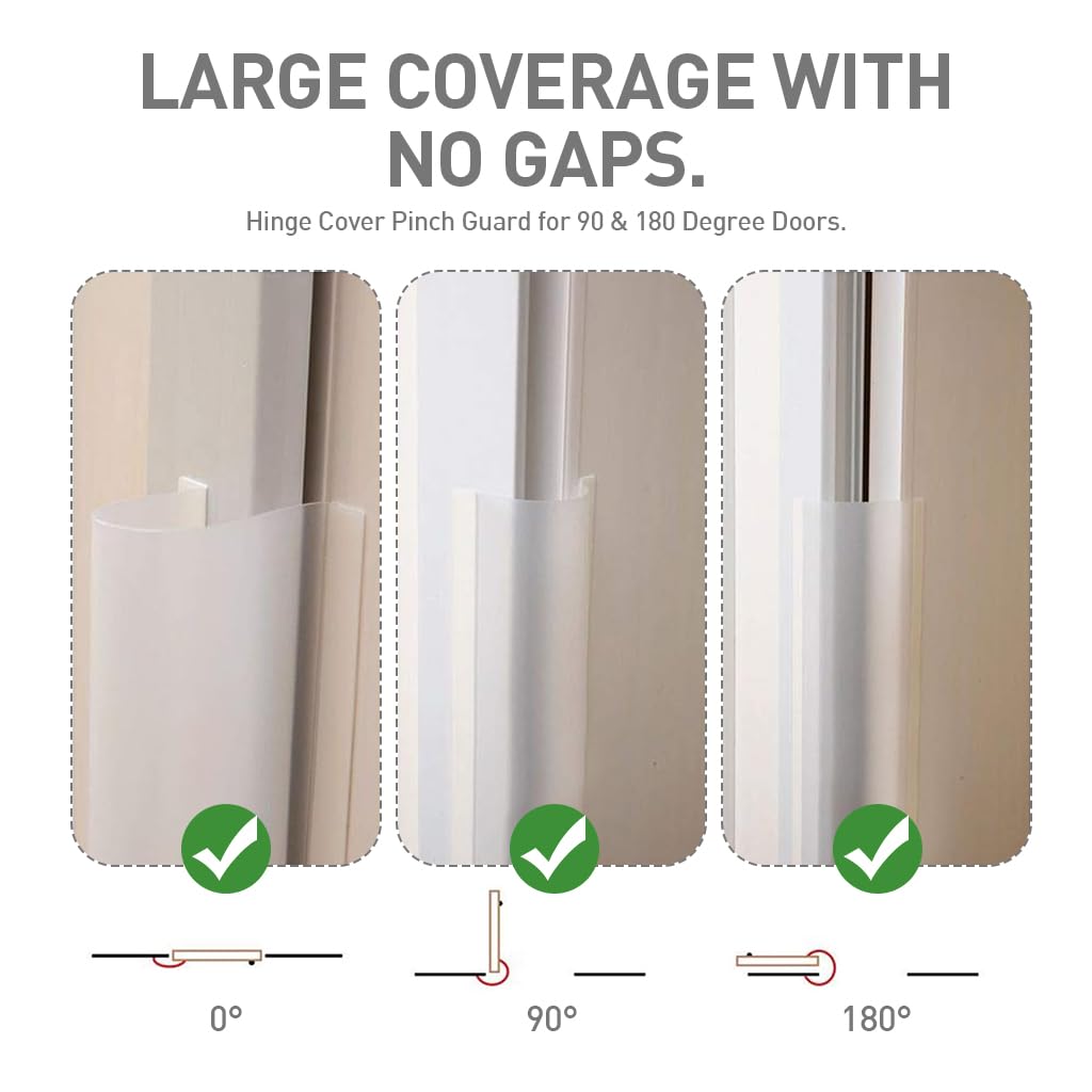 HASTHIP® Door Finger Pinch Guard for Baby Proofing, Kids, Door Pinch Guard, Cover Pinch Guard for 90 & 180 Degree Doors Frame & Baby Gate.