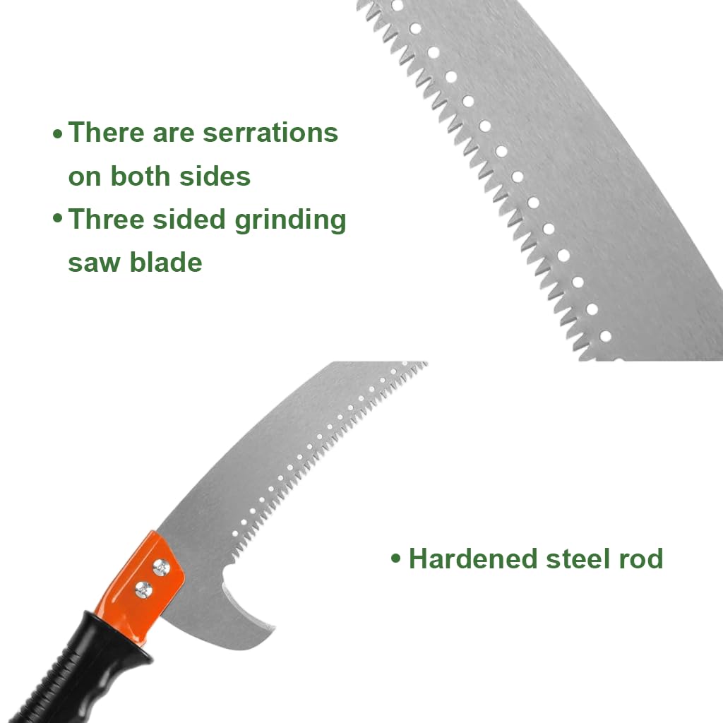 HASTHIP Tree Pruning Pole Saw for High Limb Gardening with 118 in Reach and Curved Blade