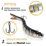 Proberos® Fishing Baits, 2 Pack 6 Segments Lifelike Multi-Jointed Swimbait, Hight Quality Hard Bait Fishing Hooks with High Carbon Steel Tackle 6# (10cm/19g)