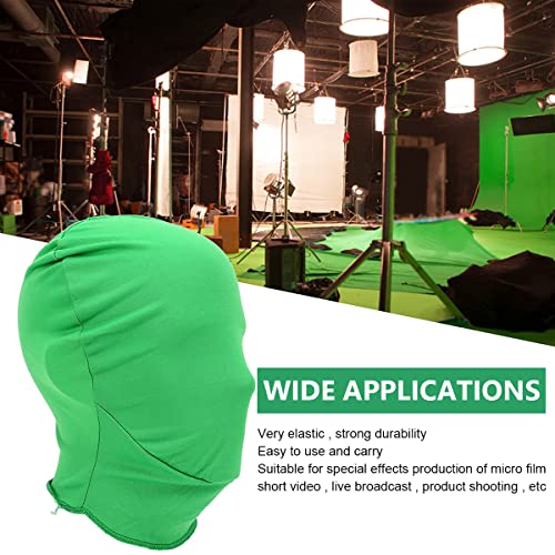 HASTHIP® Green Screen Photography Props Green Headcover and Long Sleeve Gloves Chroma Key Special Effects Background Chroma Keying Green Gloves and Head Cover for Digital Image and Video Editing
