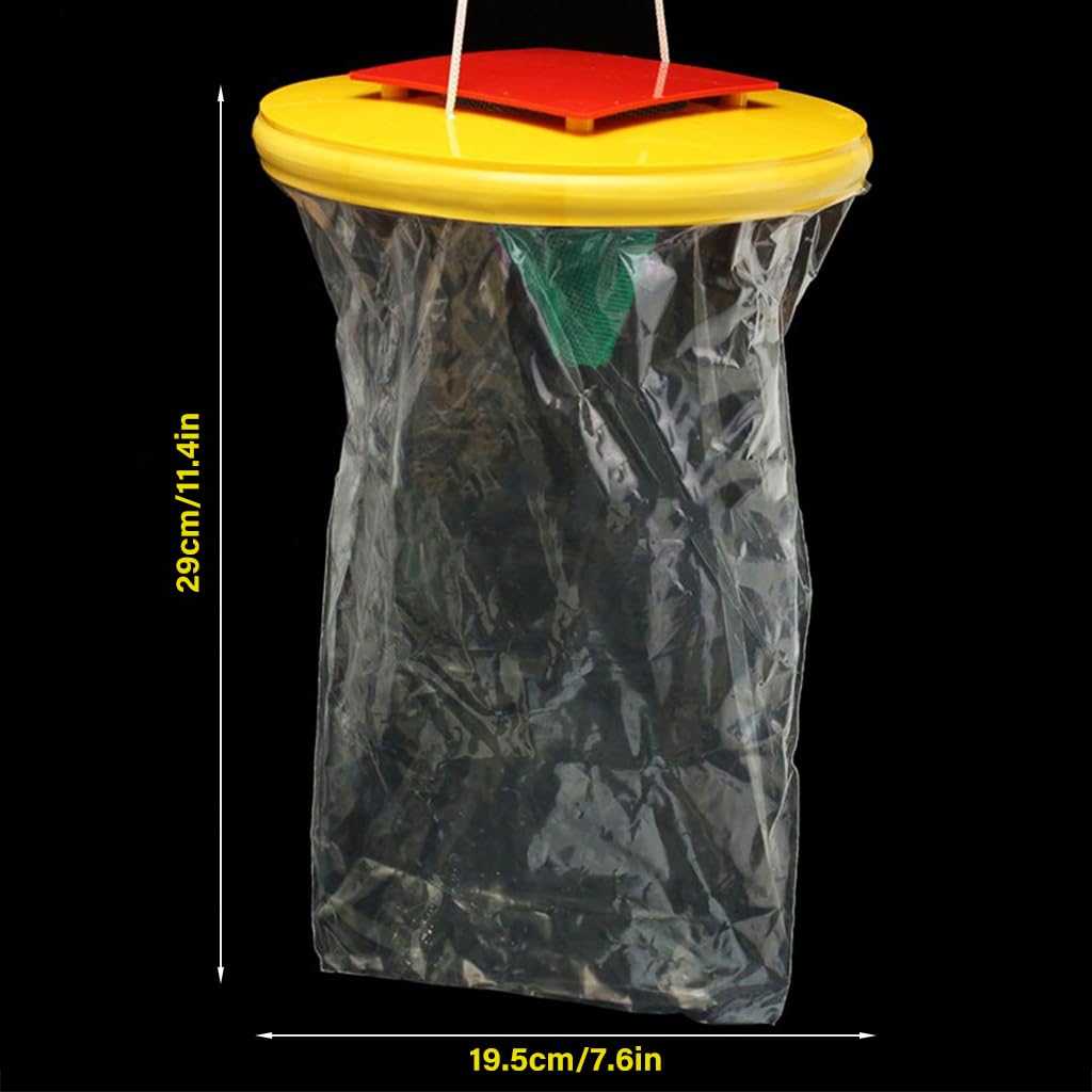 HASTHIP Fly Traps Outdoor 2 Pack for Farms and Backyards with Hanging Catcher Bags | Non Toxic Disposable Fly Killer
