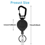 Heavy Duty Retractable Keychain with Carabiner, Retractable ID Badge Holder Clip Retractable Badge Reel with 31.7" Steel Retractable Cord, Multitool Carabiner Anti-Lost Key Chain Holder