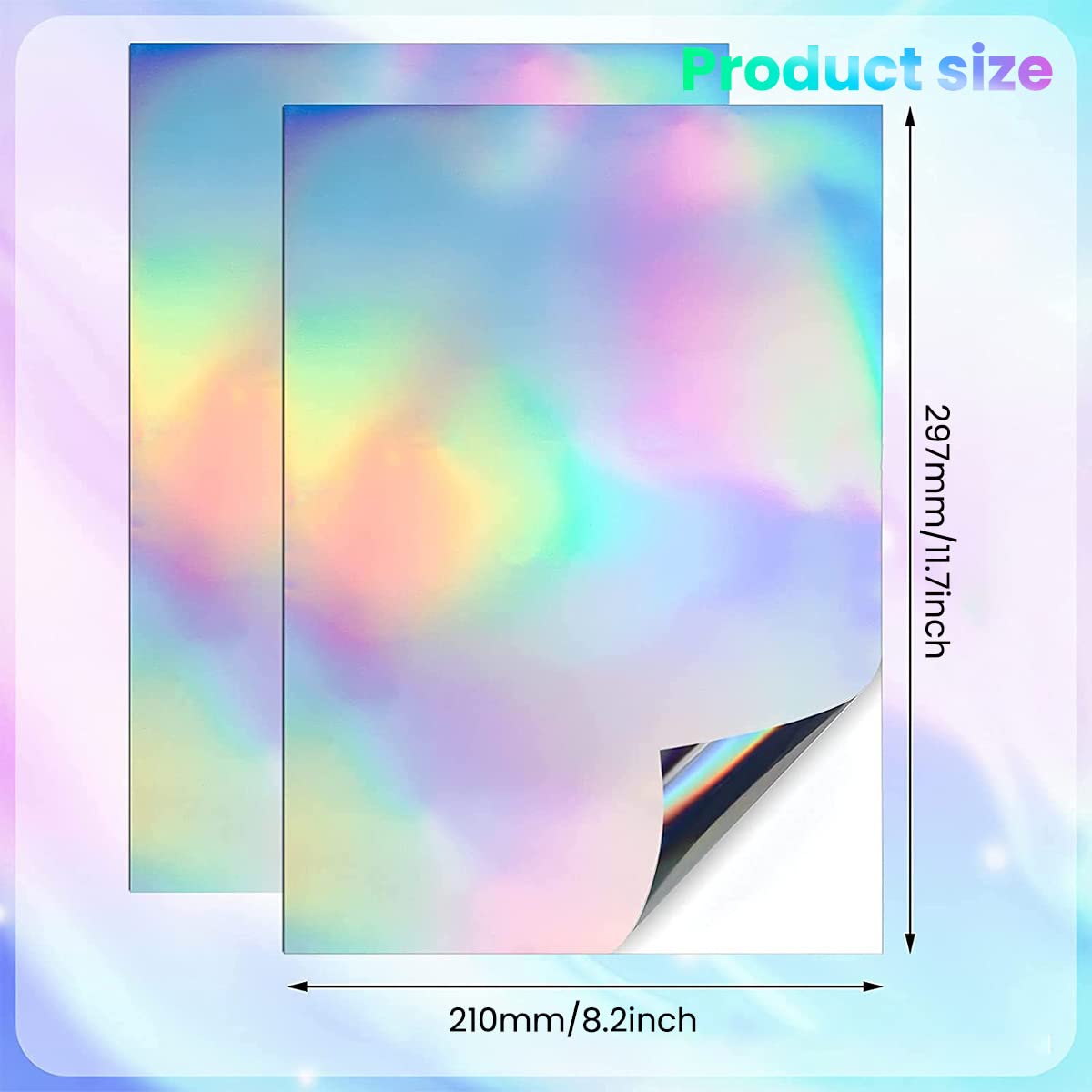 HASTHIP Printable Sticker Paper for Inkjet Printer featuring Holographic Vinyl Sheets 20 Pack | Waterproof 8.5x11 in Self Adhesive Design